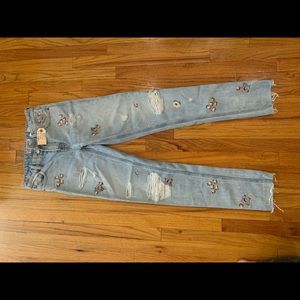 Lucky brand floral jeans